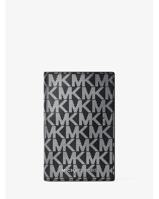 Mktarjetero Plegable Hudson Metalizado Con Logotipo Michael Kors de hombre de color Black