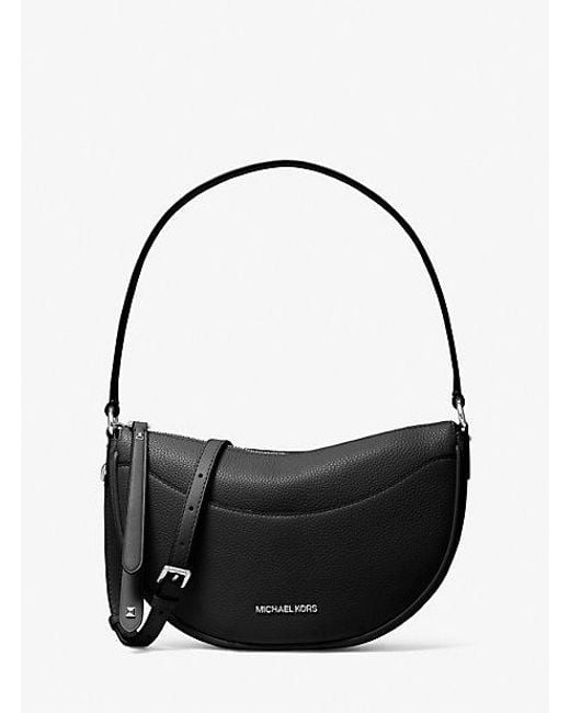 Michael Kors Black Dover Medium Leather Crossbody Bag