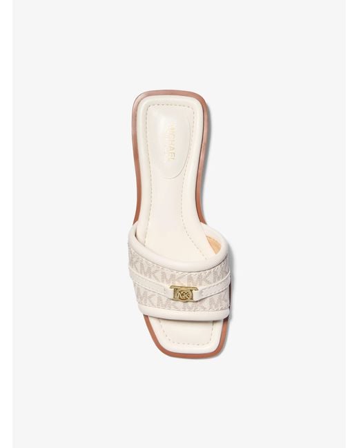 MICHAEL Michael Kors Natural Mandy Signature Logo Slide Sandal