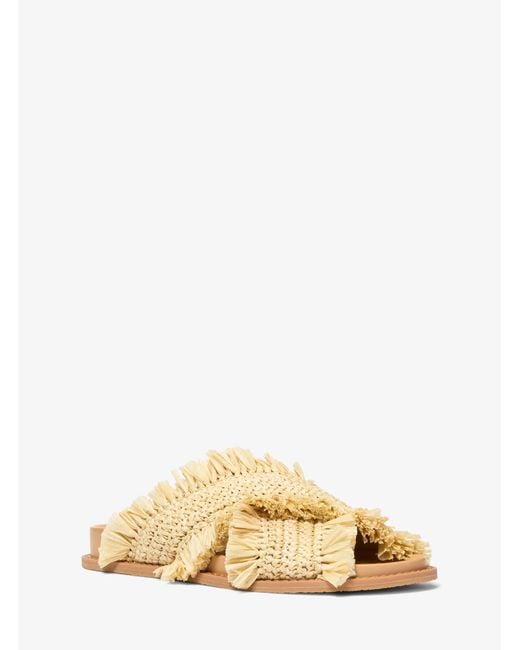 Michael Kors Natural Mk Peyton Fringe Crocheted Sandal