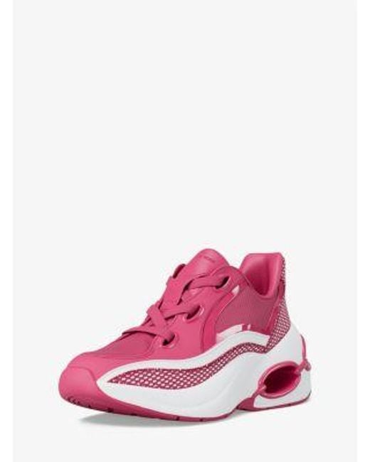 Michael Kors Pink Mk Toni Mixed-Media Trainers