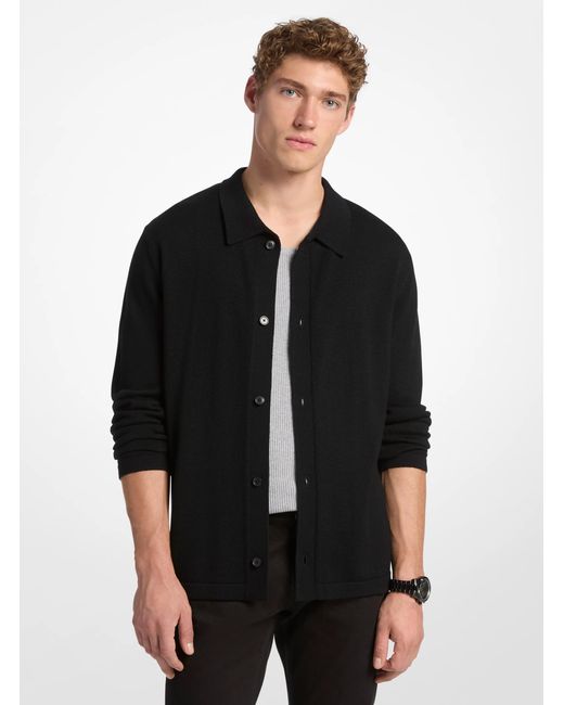 Michael Kors Black Mk Wool Shirt for men