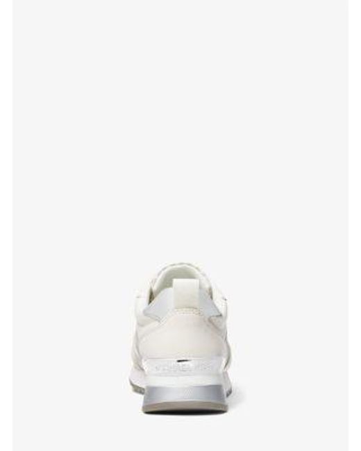 Michael Kors White Allie Stride Logo And Leather Trainer
