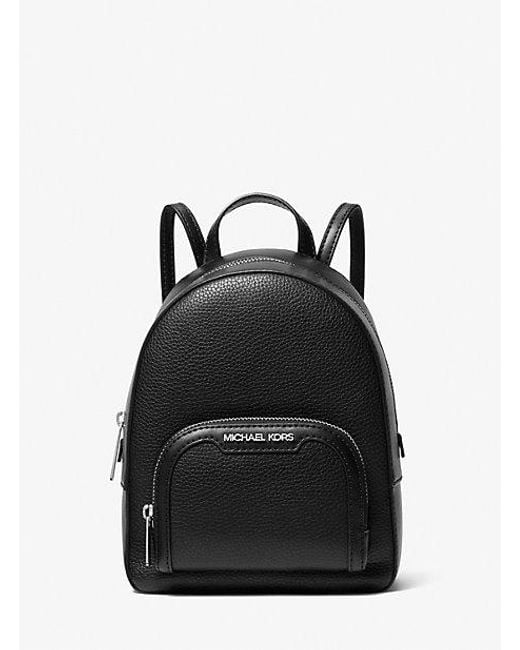 Michael Kors Black Jaycee Extra-Small Pebbled Leather Convertible Backpack