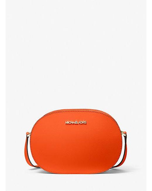 Michael Kors Orange Jet Set Travel Medium Saffiano Leather Crossbody Bag