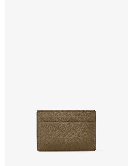 MICHAEL Michael Kors Green Mk Pebbled Leather Card Case