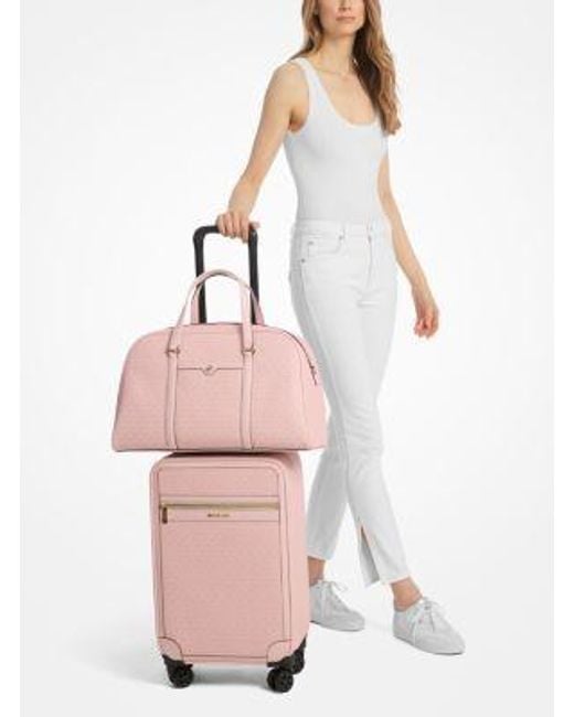 Michael Kors Pink Jet Set Travel Small Signature Logo Suitcase