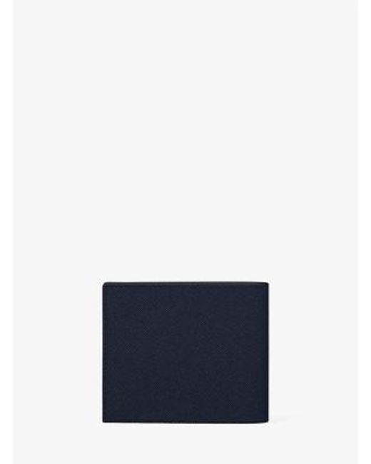 Michael Kors Blue Cooper Saffiano Leather Billfold Wallet With Passcase for men