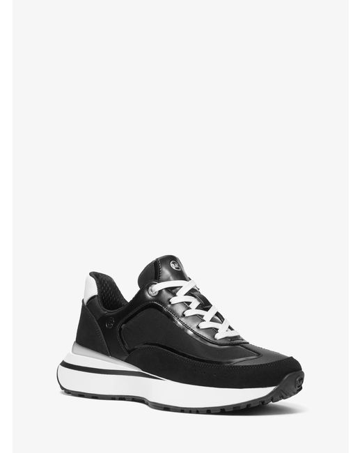 Michael Kors White Ari Suede Trainer