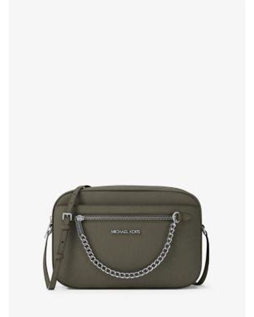 Michael Kors Gray Jet Set Large Saffiano Leather Crossbody Bag