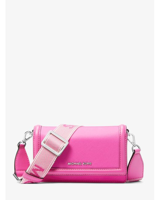 Michael Kors Pink Mk Jet Set Small Nylon Smartphone Crossbody Bag