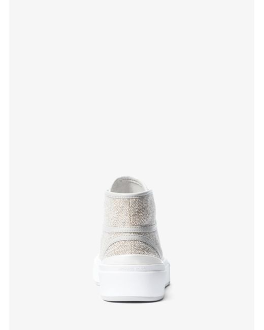 MICHAEL Michael Kors White Mk Jude Cotton Blend High-Top Trainers