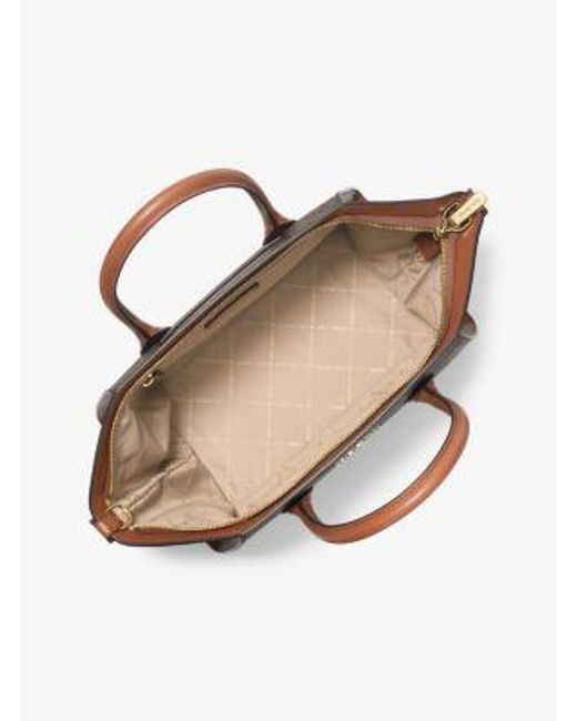 Mkbolso Satchel Avril Grande Con Logotipo Michael Kors Outlet de color Brown