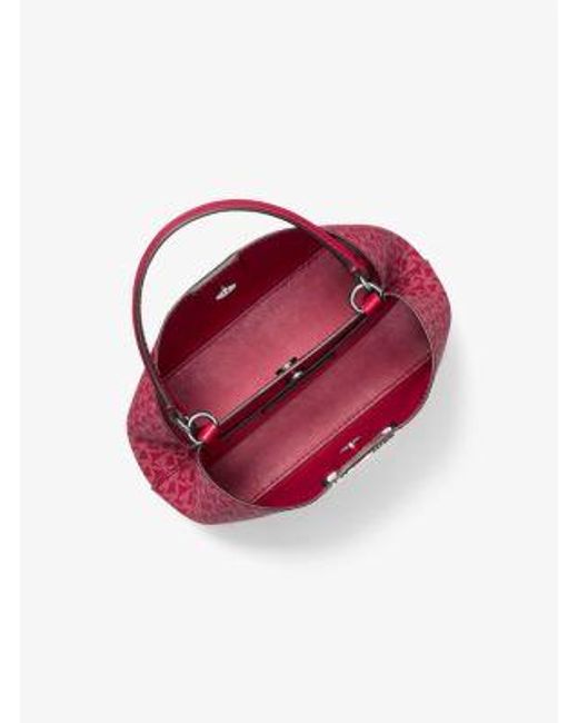 Michael Kors Pink Pratt Small Signature Logo Convertible Shoulder Bag