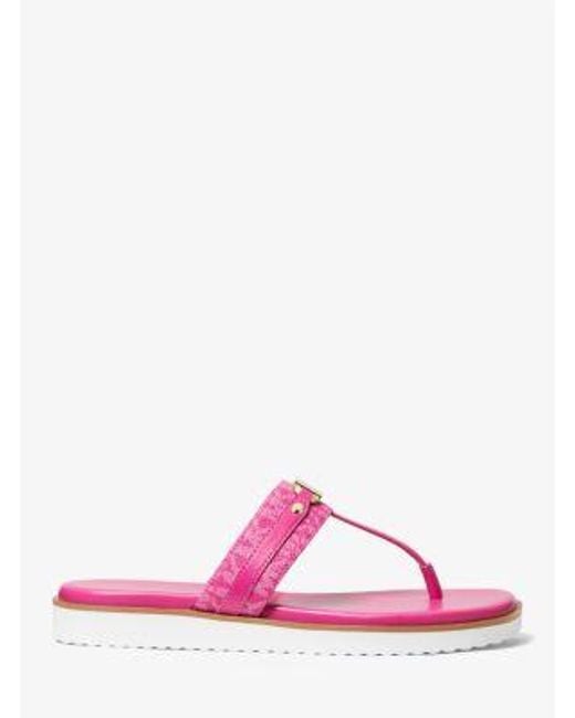 Michael Kors Pink Farrah Signature Logo Sandal