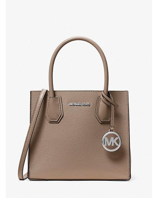 Michael Kors Natural Mercer Medium Pebbled Leather Crossbody Bag