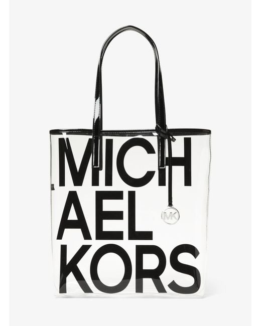 Michael Kors Black Transparenter Shopper The Michael Large mit grafischem Logo