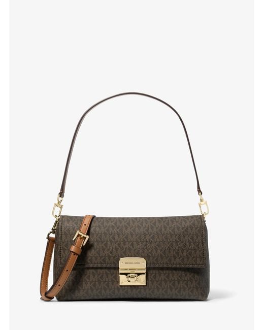 MICHAEL Michael Kors Brown Mk Addie Medium Signature Logo Convertible Shoulder Bag