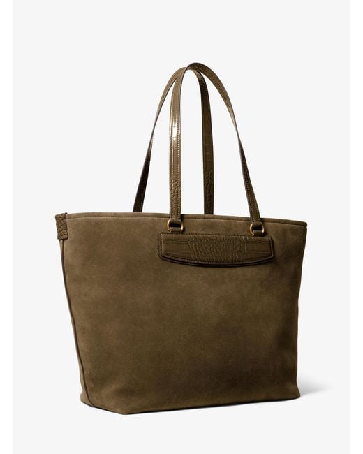 MICHAEL Michael Kors Natural Mk Jet Set Travel Extra-Large Suede Tote Bag