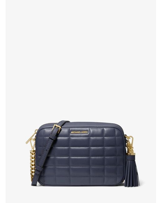 MICHAEL Michael Kors Blue Mk Jet Set Medium Quilted Leather Crossbody Bag