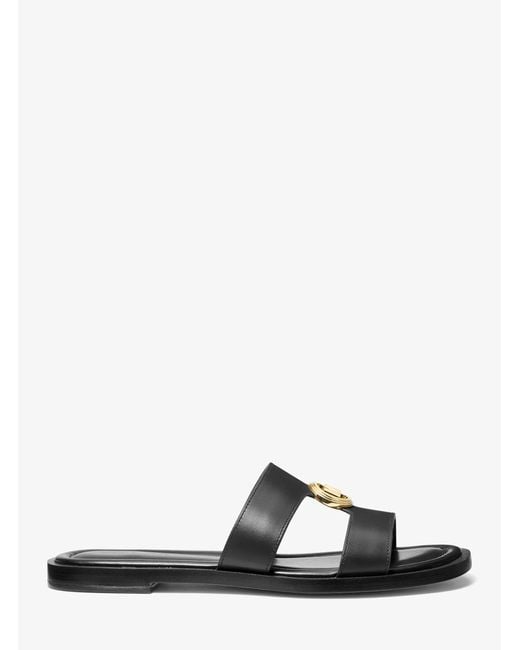 MICHAEL Michael Kors Black Erin Flat Sandals