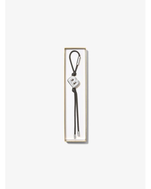 MICHAEL Michael Kors White Mk Initial-Tone And Speckled Cord Bag Charm