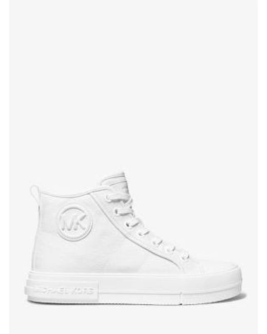 Michael Kors White Mk Evy Canvas High-Top Trainers
