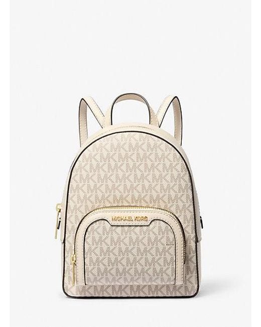 Michael Kors Natural Jaycee Extra-Small Signature Logo Backpack