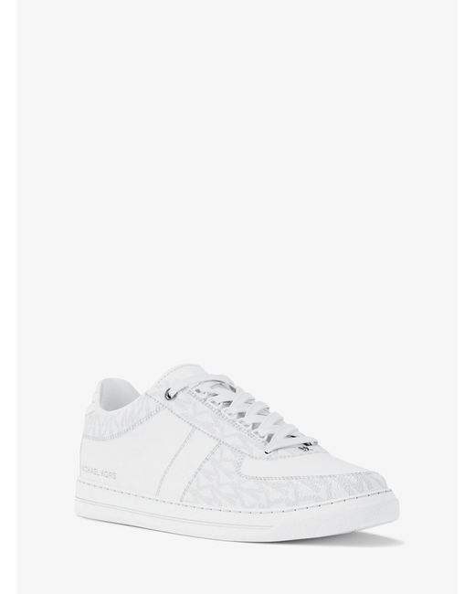 Michael Kors White Brady Signature Logo And Leather Sneaker for men