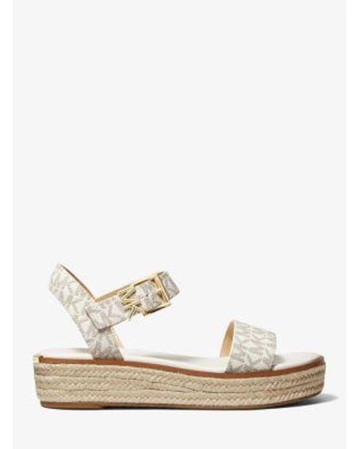 Michael Kors Natural Richie Logo Platform Espadrille Sandal