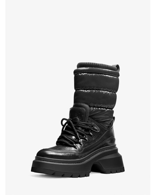 Mk Botte Shiloh En Mélange De Matières MICHAEL Michael Kors en coloris Black