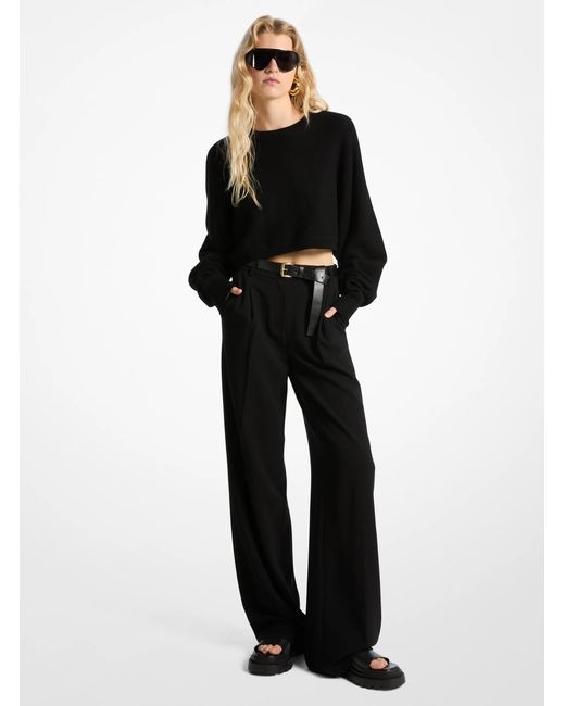 MICHAEL Michael Kors Black Mk Wool Dolman-Sleeve Jumper