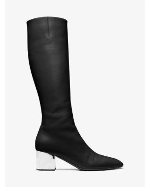 Michael Kors Black Mk Ali Leather Boot