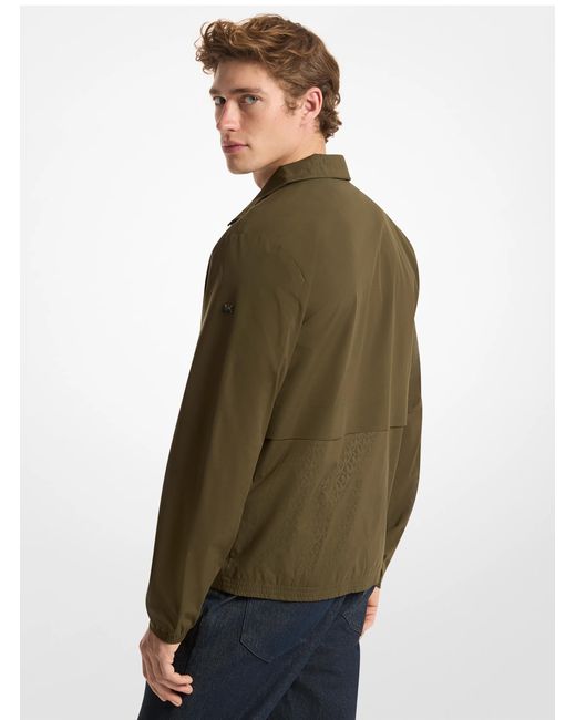 Michael Kors Outlet Green Mk Logo Jacquard Windbreaker Jacket for men
