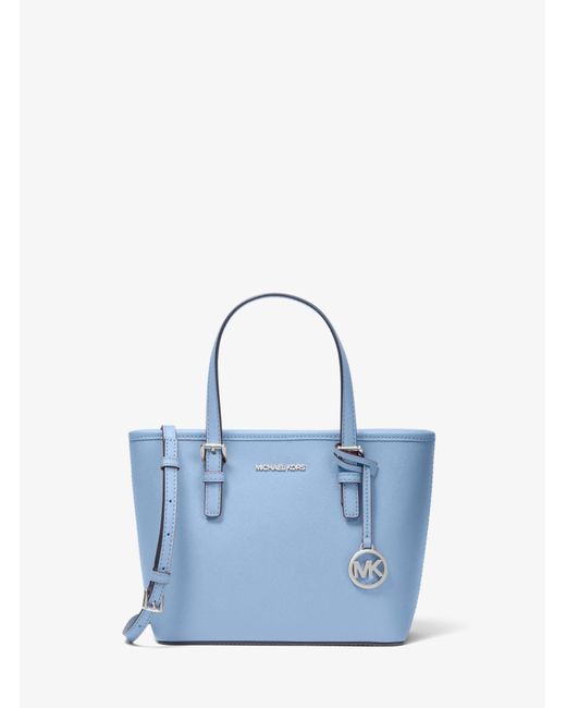 Michael Kors Blue Jet Set Travel Extra-small Saffiano Leather Top-zip Tote Bag