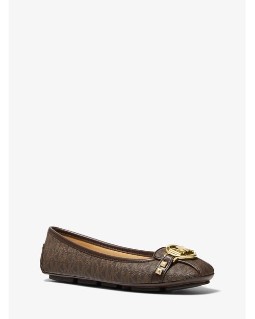 Michael Kors Outlet White Mk Fulton Studded Logo Moccasin