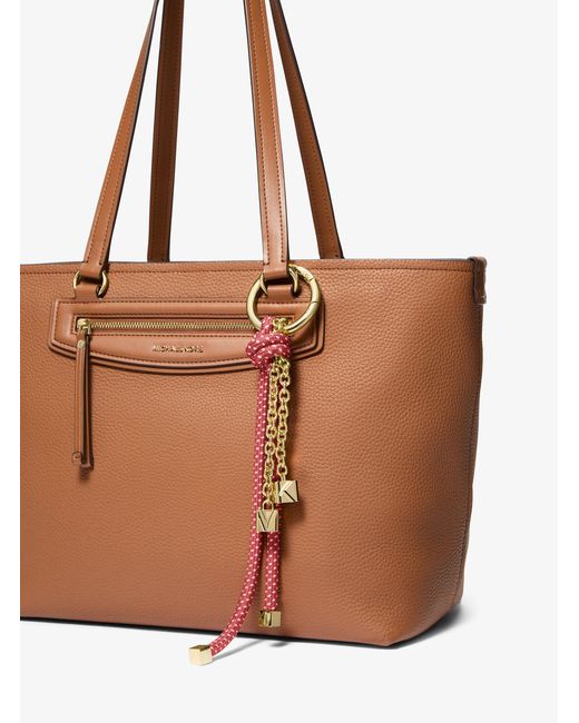 Michael Kors White Mk-Tone And Speckled Cord Bag Charm