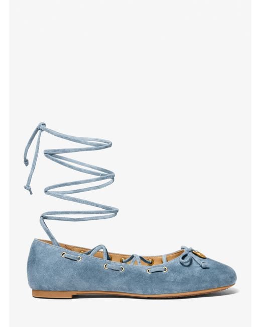 MICHAEL Michael Kors Blue Mk Shae Flex Suede Ballet Flat