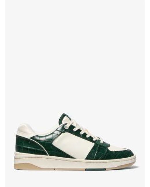 Michael Kors Green Mk Rebel Leather Trainers for men