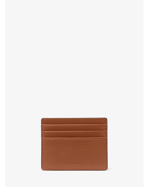 Michael Kors White Mk Hudson Embossed Pebbled Leather Tall Card Case for men