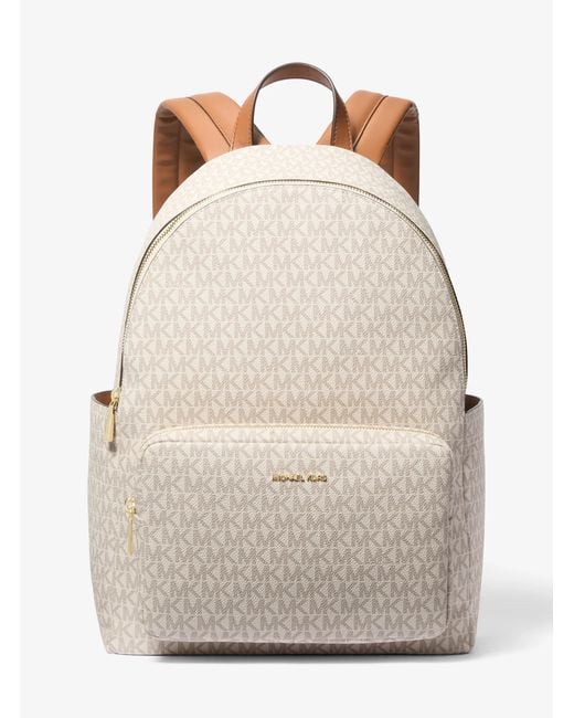 MICHAEL Michael Kors Natural Mk Tanner Large Signature Logo Backpack