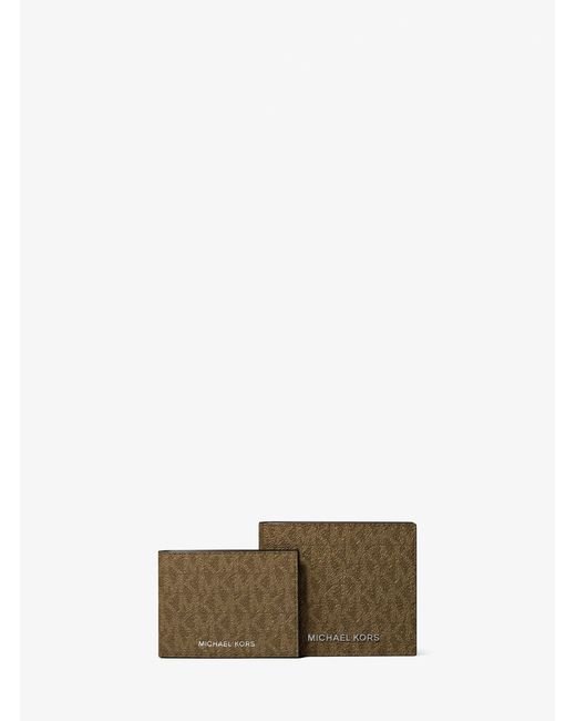 Michael Kors Natural Mk Harrison Logo Billfold Wallet With Passcase for men