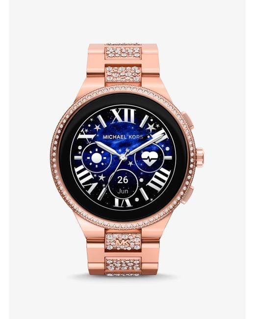 Montre connectée Gen 6 Camille ton or rose sertie pavé Michael Kors en coloris Multicolor