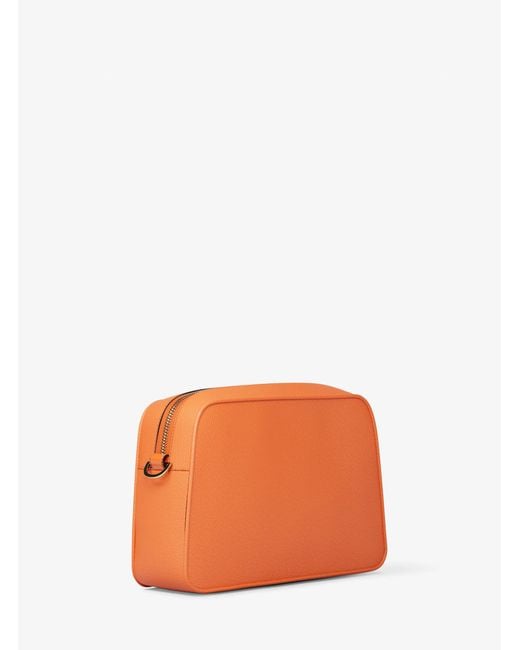 Michael Kors Orange Jet Set Small Leather Camera Crossbody Bag