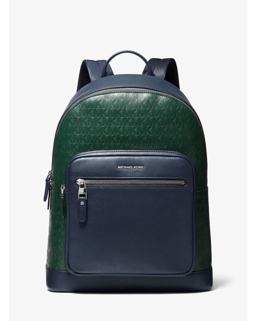 Michael Kors Multicolor Hudson Two-tone Logo Debossed Leather Backpack for men