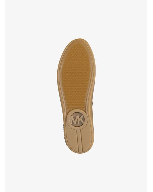 MICHAEL Michael Kors White Scotty Embellished Metallic Leather Sneaker
