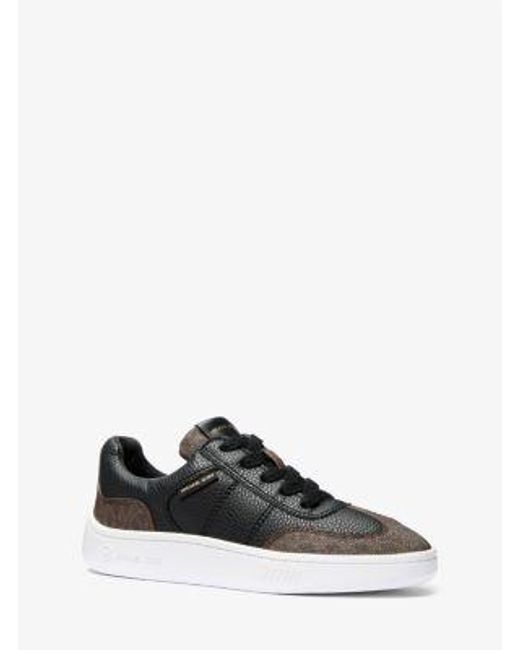 Michael Kors White Kai Mixed-Media Sneaker