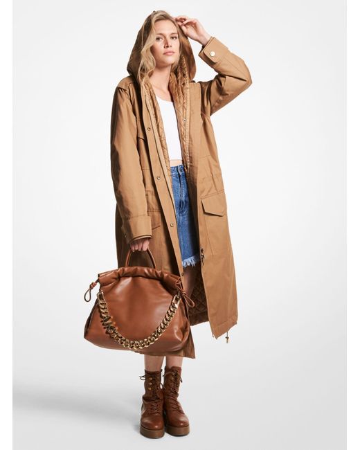 Michael Kors Brown Water-resistant Cotton Twill Parka