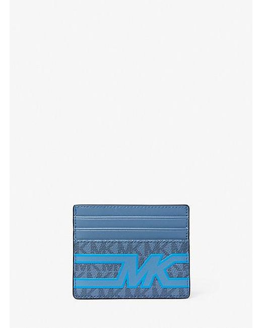 Michael Kors Blue Cooper Graphic Logo Tall Card Case for men