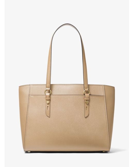 Michael Kors Sullivan Large Saffiano Leather Tote Bag in Natural